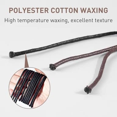 NDTEZUGT 2 Pairs Waxed Golf Shoelaces for FootJoy Shoes, 3/32"(2.5mm) Oxford Thin Dress Shoe Laces Replacement Strings (White,36"/90cm) - Image 4