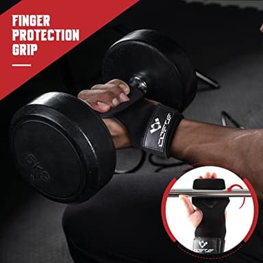 COFOF Weight Lifting Wrist Strap,Double Layer Leather Weightlifting Wrist Strap for Deadlift and Powerlifting, Adjustable Neoprene Padded Gym Workout Lifting Wrist Hooks for Men/Women(Pair) - Image 6