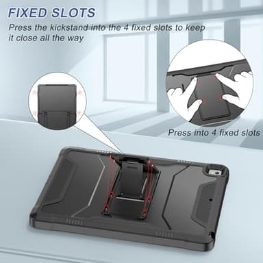 Soke Case for iPad 6th/5th Generation 9.7 Inch 2018/2017,with Built-in Screen Protector and Kickstand, Rugged Full-Body Heavy Duty Protective Cover for Apple iPad Air 2 /Pro 9.7 - Black - Image 8