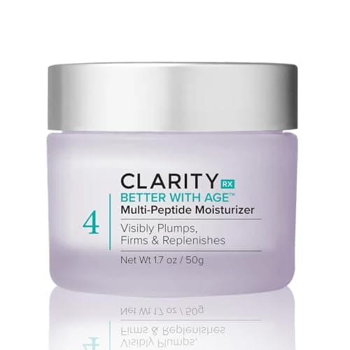 ClarityRx Better With Age Multi-Peptide Anti-Aging Facial Moisturizer, Natural Lifting & Tightening Face Cream, Plant Based, Cruelty Free, Paraben Free (1.7 oz) - Image 1