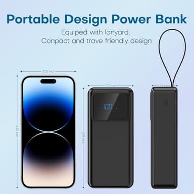 ENRIPRT Portable Charger Power Bank 50000mAh, 5 Outputs & 3 Inputs,22.5W USB C Fast Charging External Battery Pack LED Display Huge Capacity Phone Charger for iPhone Samsung,Android etc - Image 7
