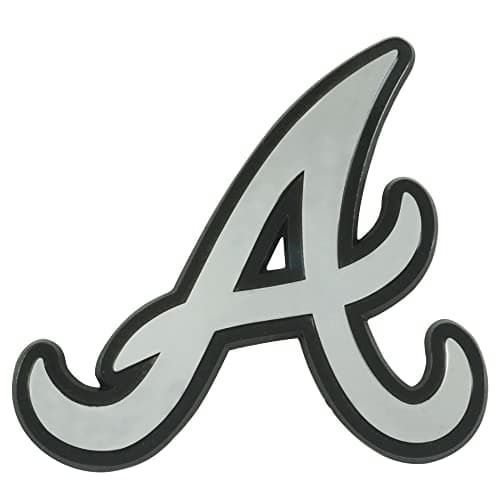 FANMATS 26508 Atlanta Braves 3D Chrome Metal Auto Emblem - Image 1