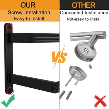 JIAPAIDUO Double Towel Bar, 24Inch Towel Rack for Bathroom, Stainless Steel Double Bath Towel Bar, Wall Mounted Towel Holder, Double Towel Rod Towel Rail Hanger for Wall, Kitchen (Matte Black) - Image 2