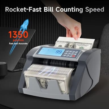 Money Counter Machine Pro 2.0 Dual-Motor, Dollar Euro MT/UV/MG/IR/DD/DBL/HLF/CHN，Cash Counter Machine with Value Add Batch Modes (LCD Display) - Image 6