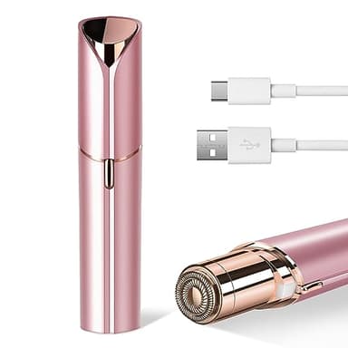 Facial Hair Remover for Women- as Seen on TV Painless Face Shaver -Mini Hair Remover, Electric Razor Shaver Portable Bikini Epilator for Lips, Chin, Armpit, Peach Fuzz, Fingers, Neck, Cheek(Rose Gold) - Image 1