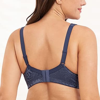 Wingslove Women's Full Coverage Non Padded Comfort Minimizer Wire-Free Bra Plus Size(Grey Blue,40DDD) - Image 5