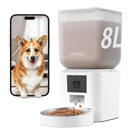 Automatic Dog & Cat Feeder with Camera & WiFi – 8L/34 Cups, 1080P Night Vision, 2.4 & 5G WiFi, 2-Way Talk, 10s Voice Recording, Timed Food Dispenser, Up to 99 Portions, 15 Meals Per Day - Image 1