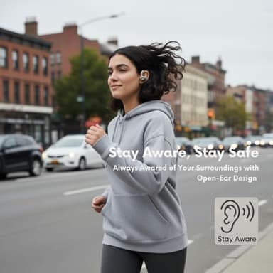 Open Ear Earbuds, Open Ear Headphones with 16mm Speakers, Bluetooth 5.4 Wireless, Biaxial Rotation, Lightweight, 20H Playtime, Over Ear Bluetooth Headphones for Running, Workout, IPX5 Waterproof - Image 4