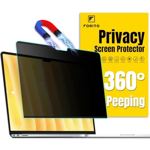 F FORITO Magnetic Privacy Screen Protector Compatible with MacBook Air 13 inch (2018, 2019, 2020, 2021, M1), Removable 360° Anti Peeping Anti Blue Light Laptop Privacy Shield - Image 1