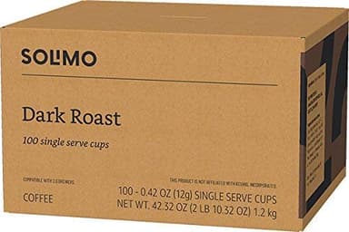 Amazon Brand - Solimo Dark Roast Coffee Pods, Compatible with Keurig 2.0 K-Cup Brewers 100 Count(Pack of 1) - Image 4