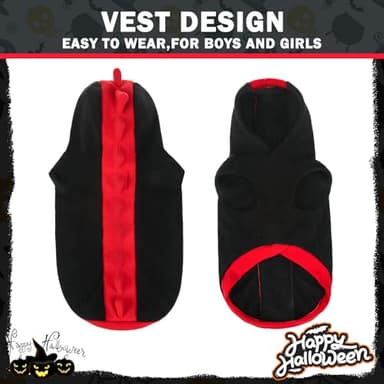 SCENEREAL Dog Dinosaur Costume, Funny Dog Halloween Costume, Dinosaur Dog Apparel for Small Medium Dogs Cats, Warm Fleece Pet Clothes Dog Hoodie for Yorkie Chihuahua Jumpsuit, Black M - Image 3