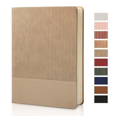 TSFPapier Lined Journal Notebook for Work College Ruled Note Book 5.79"x8.27" A5 PU Leather Daily Journaling 216 Pages for Women Men Writing Home School Supplies Business (A5 Lined 216pages, 01-Khaki) - Image 1