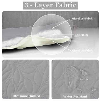 Easy-Going Waterproof Dog Bed Cover Reversible Leak Proof Pet Blanket Replacement Mat for Furniture Washable Couch Cover Sofa Cover for Dogs Cat(82x86 Inch, Light Gray/Ivory) - Image 3