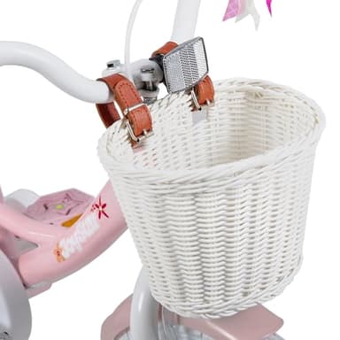 JOYSTAR Unicorn 16 Inch Kids Bike for 4 5 6 Years Girls with Doll Bike Seat Children Princess Bike with Training Wheels Basket Streamer Toddler Girl Bikes Pink - Image 8