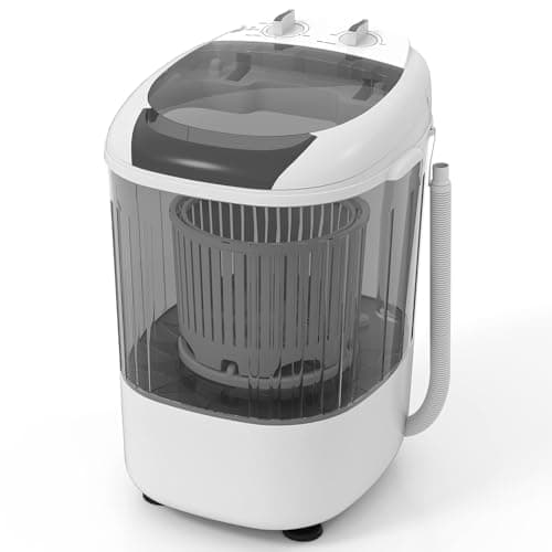 Giantex Portable Mini Washing Machine, 5.5 lbs Capacity Small Compact Laundry Washer with Spin Tub & Drain Hose, Semi-automatic Washer Machine for Apartment Dorms RV Home (Grey) - Image 1