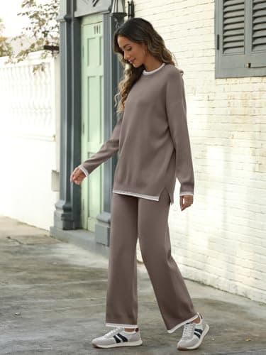 LILLUSORY Lounge Sets Womens 2 Two Piece Matching Sweater Loungewear Set 2025 Fall Winter Two Piece Fall Knit Comfy Clothes Outfits - Image 3