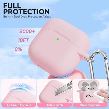 for AirPods 4 Case Pink with Cleaner Kit, TNSNK Soft Silicone Airpod 4 Case Compatible with Apple Airpods 4th Generation 2024 Case Cover with Keychain for Women Girly, Anti-Scratch, Drop Protection - Image 5