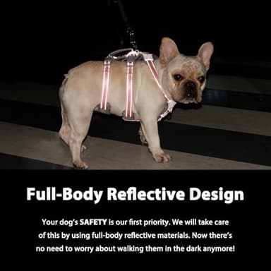 Huntboo Escape Proof Harness,No Slip Dog Harness Escape Proof,Fully Reflective Harness with Handle,Breathable,Durable,Adjustable Vest for Medium Dogs Walking,Training & Running Gear(Lavender Purple,M - Image 5