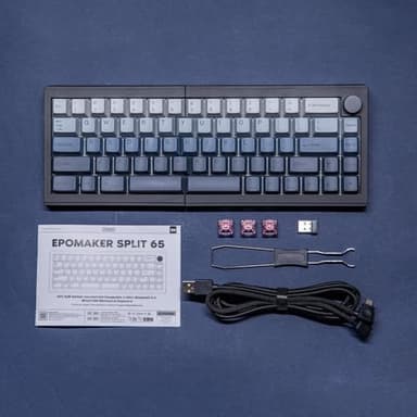 EPOMAKER Split65 QMK/VIA Programmable Keyboard, Wireless Mechanical Keyboard in 2.4Ghz/Bluetooth/Type-C, Ergonomic Gaming Keyboard in Split Layout with RGB Backlit (Wisteria Linear Switch) - Image 7