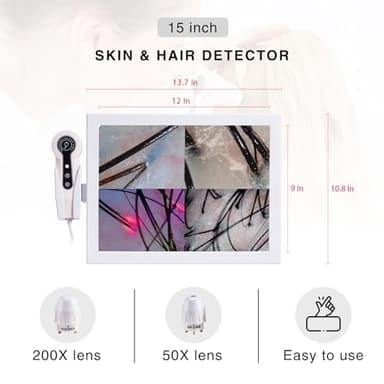 Professional 15-Inch Scalp Camera for Beauty Salons – High-Resolution Hair and Scalp Analysis Device with Image Storage, Easy Assembly, Durable Build, Ideal for Client Consultations & Head Spa - Image 7