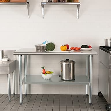 HARDURA Stainless Steel Table 24X60 Inches with Undershelf and Galvanized Legs NSF Heavy Duty Commercial Prep Work Table for Restaurant Kitchen Home and Hotel - Image 8
