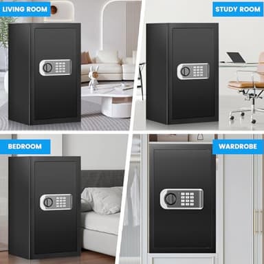 4.3 Cuft Large Home Safe, Safe Box with Fireproof Waterproof Bag, Anti-theft Digital safety Box with Programmable Keypad Keys, Smart Alert, Mute Mode, Security Safes for Documents Valuables - Image 7