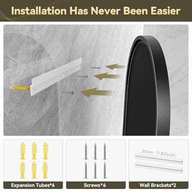 Brightify Black Oval Mirror for Wall 24x36 Inch, Bathroom Vanity Mirrors Black Metal Framed, Modern Mirror for Bedroom Living Room Wall Decorative Hang Vertical and Horizontal - Image 6