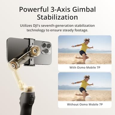 DJI Osmo Mobile 7P Gimbal Stabilizer for iPhone, Android, Native Tracking, Lighting, 3-Axis Phone Gimbal, Quick Launch, One-Tap Edit, Built-in Extension Rod & Tripod, 10hrs Use, Phone Charging - Image 3