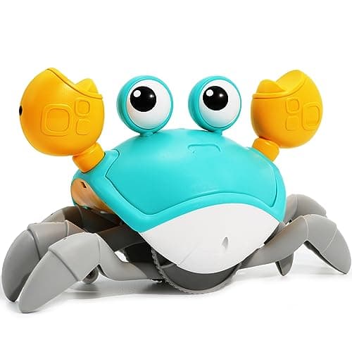 Keculf Crawling Crab Baby Toy, Interactive Infant Tummy Time Crab with Music, Toddler Walking Dancing Crab, Fun Boy Girl 3+ Year Old Baby Crab Toy Birthday Gift (Green) - Image 1