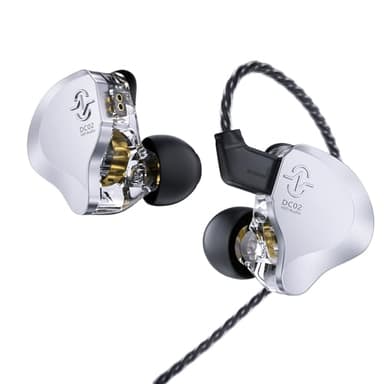 CCZ Solo Silver In Ear Monitor Wired IEM Headphone, DC02 Dual Magnetic Circuit DD HIFI Earphones, Professional Hifi Earphone, Stereo Sound Earbuds, With MIC - Image 1