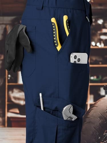 Winvote Men's Cargo Work Pants Water Resistant Tactical Pants 29" Lightweight Hiking Ripstop Pants Outdoor Apparel Navy Blue 38 - Image 5