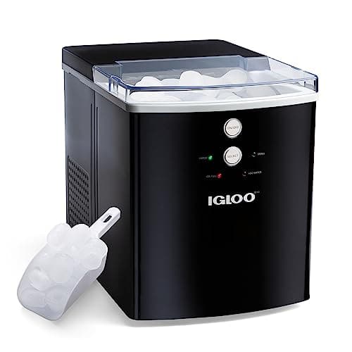 Igloo Electric Countertop Ice Maker Machine - Automatic and Portable - 33 Pounds in 24 Hours - Ice Cube Maker - Ice Scoop and Basket - Ideal for Iced Coffee and Cocktails - Black - Image 1