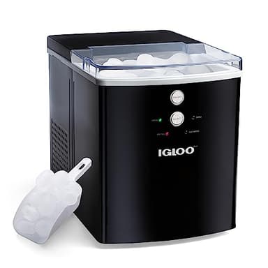 Igloo Electric Countertop Ice Maker Machine - Automatic and Portable - 33 Pounds in 24 Hours - Ice Cube Maker - Ice Scoop and Basket - Ideal for Iced Coffee and Cocktails - Black - Image 1