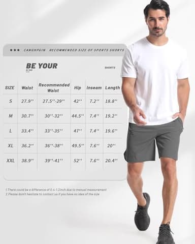 CANGHPGIN 2 Pack Mens Workout Athletic Shorts 7 inch Inseam Quick Dry Hiking Shorts Men Lightweight Sports Gym Shorts Running - Image 6