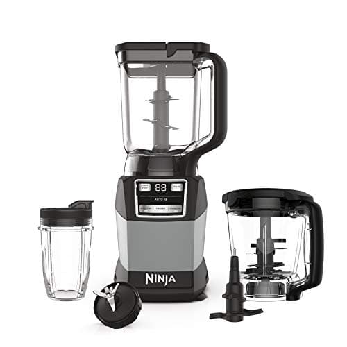 Ninja Blender, Compact Kitchen System, 1200W, 3 Functions for Smoothies, Dough & Frozen Drinks with Auto-IQ, 72-oz.* Blender Pitcher, 40-oz. Processor Bowl & 18-oz. Single-Serve Cup, Grey, AMZ493BRN - Image 1