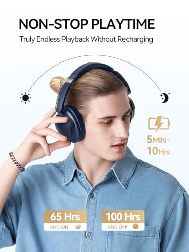 1MORE SonoFlow-Pro Noise Cancelling Headphones - HQ51 Over Ear Bluetooth Headphones with LDAC for Hi-Res Wireless Audio,100H Playtime,Bluetooth 5.4,QuietMax ANC, Comfortable Fit,Clear Calls - Image 5