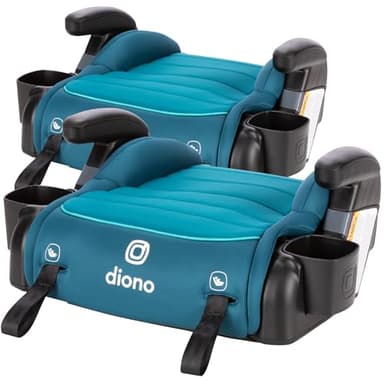 Diono Connect3 RXT Backless Booster, Pack of 2, Slim Fit 3-Across in Many Mid-Sized Sedans and SUVs, for Children from 40-120 lbs., Lightweight with Latch connectors, Blue Razz Ice - Image 1