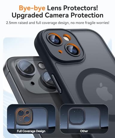 CANSHN Magnetic for iPhone 14 Plus Case, Upgraded [Full Camera Protection] [Compatible with Magsafe] [Translucent Matte] Shockproof Protective Phone Case for iPhone 14 Plus 6.7" - Black - Image 2