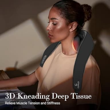 CuPiLo Cordless Neck Massager for Pain Relief - FSA Eligible HSA,2025 Upgraded Shiatsu Shoulder Back Massage with Wireless Remote Control,6D Deep Tissue Massage Pillow with Heat,Gift for Her,Him - Image 5