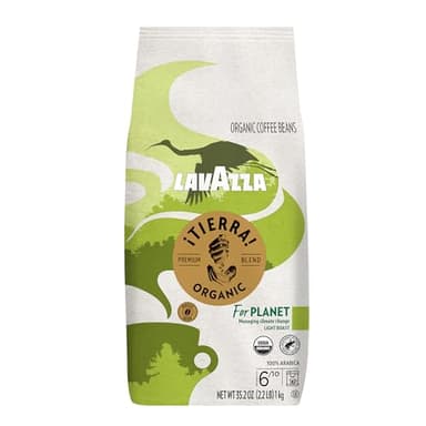 Lavazza ¡Tierra! Organic for Planet Whole Bean Coffee, Light Roast, 100% Arabica, 2.2 lb Bag (pack of 1) - Image 1