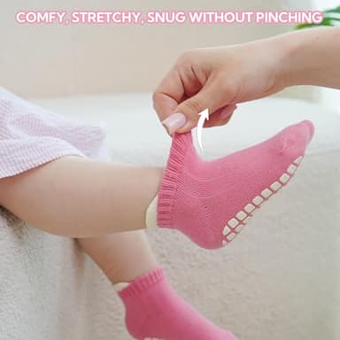 EUFANCE Toddler Non Slip Grip Ankle Socks with Grippers Cotton for Baby Boys Girls Infants Kids 6 Pairs - Image 4