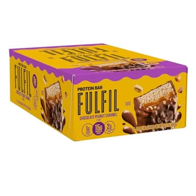 FULFIL Protein Snack Bars, Chocolate Peanut Caramel Flavored, Gluten Free with 15g Protein, Pantry Staples, 12 Count - Image 2