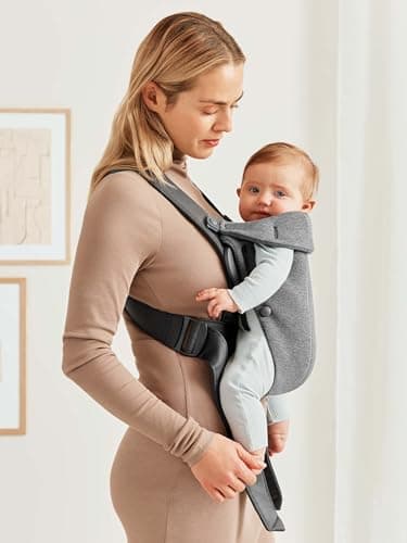 BabyBjörn Baby Carrier Mini, Dark Gray, 3D Jersey Infant Carrier (7-25 lbs), Ergonomic, Easy-to-Use - Image 3