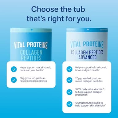 Vital Proteins Collagen Peptides Powder Advanced with Hyaluronic Acid & Vitamin C - 20oz Collagen Protein, Unflavored, 27 Servings - Image 3