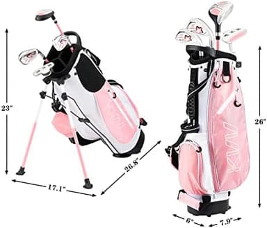 KVV Junior Complete Golf Club Set for Kids/Children Right Hand, Includes Oversize Driver, Irons, Putter, Head Cover, Portable Golf Stand Bag - Image 6