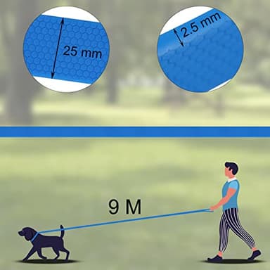 Wolfone 9m Blue Heavy Duty Robust Training Dog Leash with Anti-Slip Handle，Waterproof Long Dog Leash for Outdoor Activities - Image 6