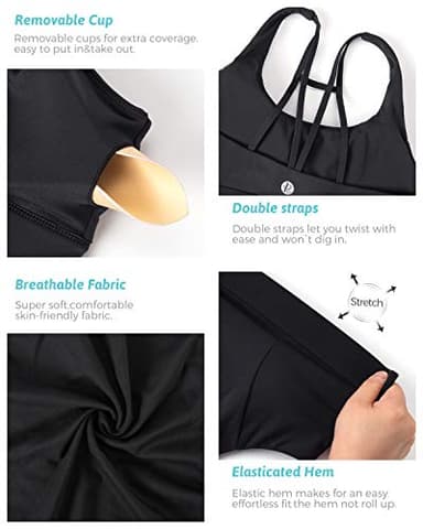 RUNNING GIRL Sports Bras for Women Backless Padded Sports Bra Tank Top Long Line Gym High Impact Sports Bra Push up(WX2569Black,L) - Image 6