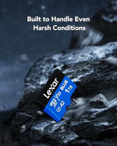 Lexar 1TB Blue Micro SD Card Up to 160MB/s, microSDXC UHS-I Memory Card with SD Adapter, C10, U3, A2, V30, Full HD, 4K UHD, High Speed TF Card - Image 7