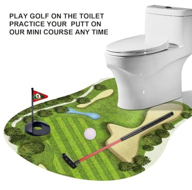 GOODLYSPORTS Toilet Golf Game-Practice Mini Golf in Any Restroom/Bathroom - Great Toilet Time - Dad Gifts, Funny Gifts for Dad, Funny White Elephant Gifts, Gag Gifts for Husband, Boyfriend, Men - Image 2