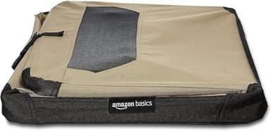 Amazon Basics 2 Door Foldable and Portable Travel Pet Kennel for Cat, Dog, Rabbit, 26 inch, Tan, S 26" x 18" x 18" - Image 5